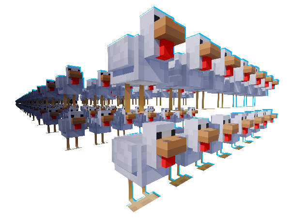 A large Minecraft chicken farm build