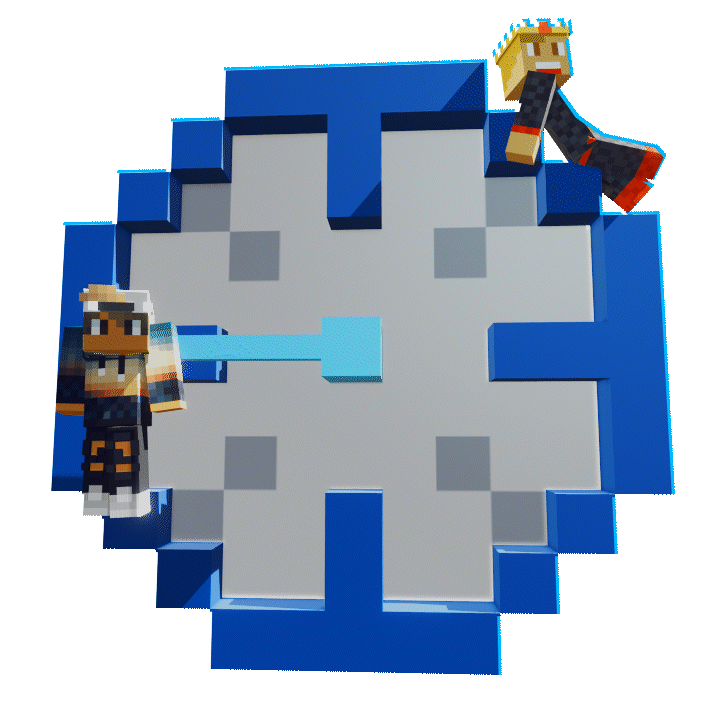 Pixel-art clock with Minecraft characters